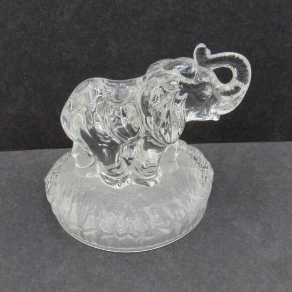 Crystal ELEPHANT Mom and BABY Calf Figurine on Frosted Base Vintage - Picture 3 of 11